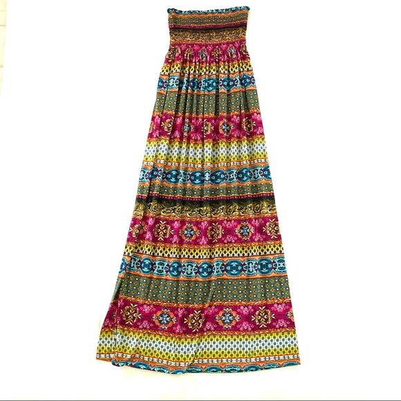 💎 3/$30: Strapless Printed Maxi Dress - Picture 1 of 3